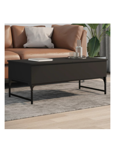 Sonata H Кафе маса, черна, 100x50x40 см, инженерно дърво и метал