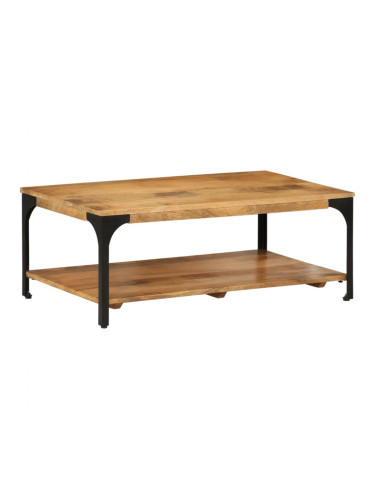 Sonata H 2-слойна кафе маса 100x55x38 см мангово дърво масив и стомана