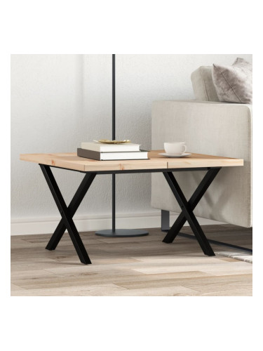 Sonata H Кафе маса X-образна рамка 60x60x40,5 см бор масив и чугун