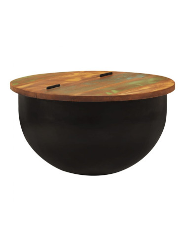 Sonata H Маса за кафе, черна, 50x27 см, регенерирано дърво масив