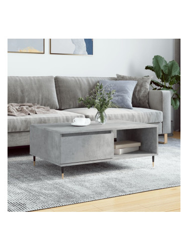 Sonata H Кафе маса, бетонно сива, 90x60x35 см, инженерно дърво