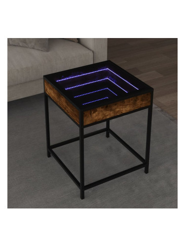 Sonata H Маса за кафе с Infinity LED, опушен дъб, 40x40x51 см