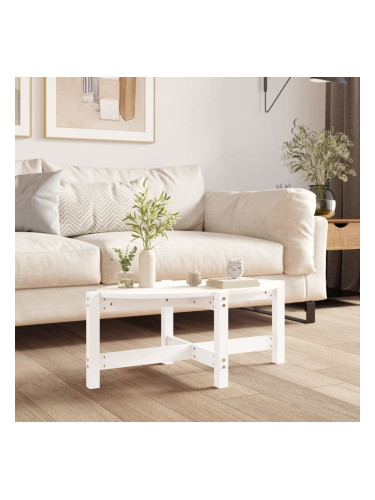 Sonata H Кафе маса, бяла, 87x48x35 см, борово дърво масив