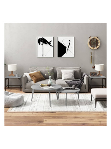 Sonata H Странична маса, cив сонома, 40x40x35 см, инженерно дърво