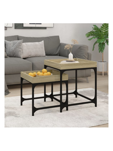 Sonata H Странични маси, 2 бр, дъб сонома, инженерно дърво