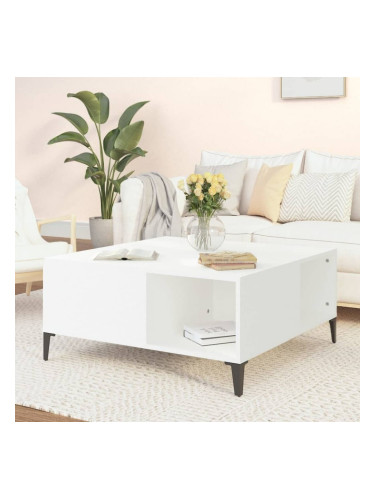 Sonata H Кафе маса, бяла, 80x80x36,5 см, инженерно дърво