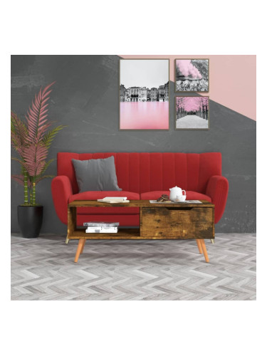 Sonata H Кафе маса, опушен дъб, 100x49,5x43 см, инженерно дърво