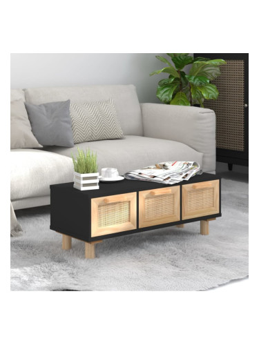 Sonata H Кафе маса, черна, 80x40x30 см, инженерно дърво и бор масив