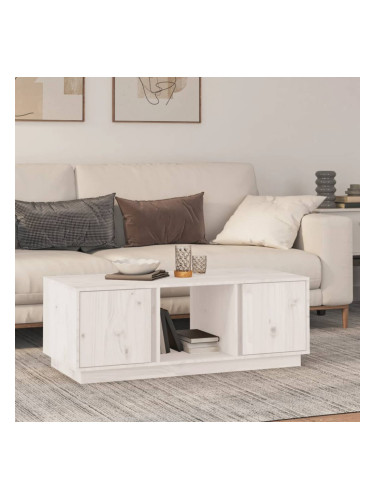 Sonata H Кафе маса, бяла, 110x50x40 см, борово дърво масив