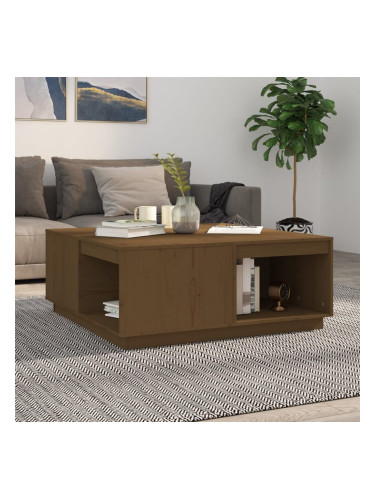 Sonata H Кафе маса, меденокафява, 100x101x40,5 см, борово дърво масив