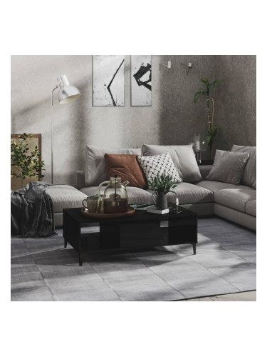 Sonata H Маса за кафе, черен гланц, 103,5x60x35 см, инженерно дърво