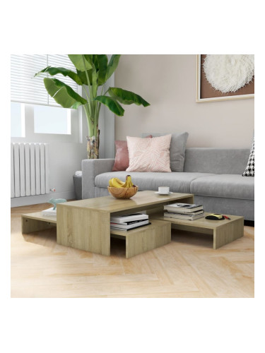 Sonata H Масички за кафе, дъб сонома, 100x100x26,5 см, инженерно дърво