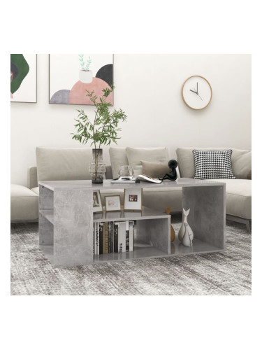 Sonata H Маса за кафе, бетонно сива, 100x50x40 см, инженерно дърво