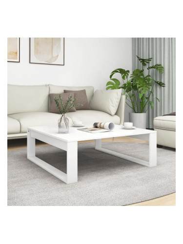 Sonata H Маса за кафе, бяла, 100x100x35 см, инженерно дърво