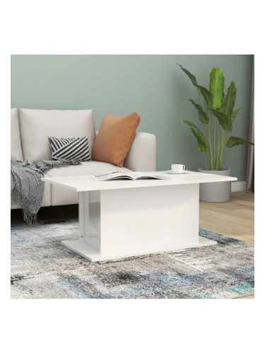 Sonata H Кафе маса, бял гланц, 102x55,5x40 см, инженерно дърво