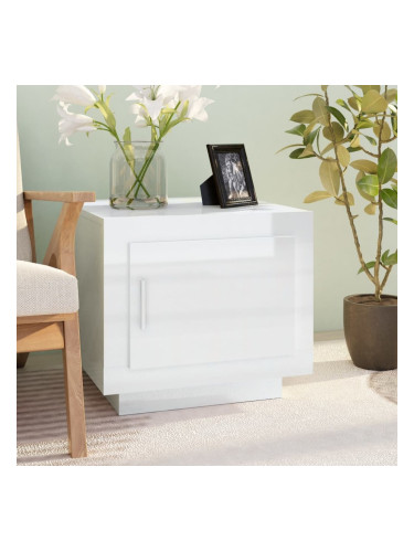 Sonata H Кафе маса, бял гланц, 51x50x45 см, инженерно дърво