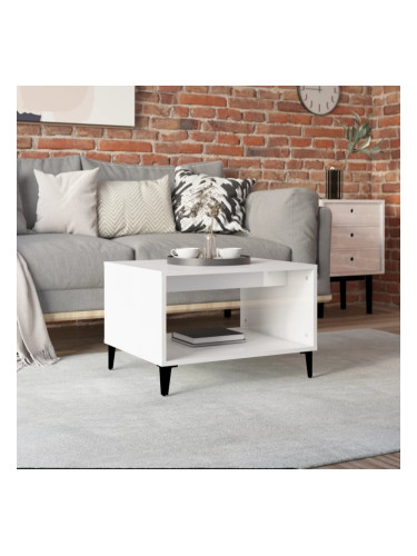 Sonata H Кафе маса, бял гланц, 60x50x40 см, инженерно дърво