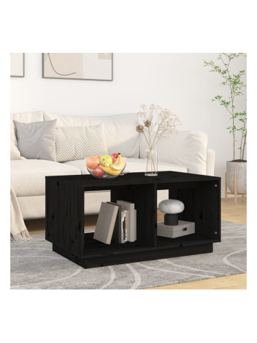 Sonata H Кафе маса, черна, 80x50x40 см, борово дърво масив