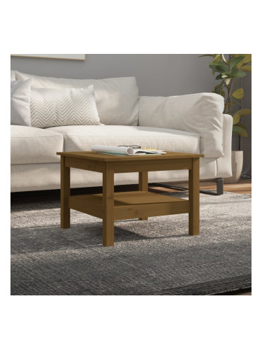 Sonata H Кафе маса, меденокафява, 55x55x40 см, борово дърво масив