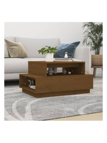 Sonata H Кафе маса, меденокафява, 80x55x40,5 см, борово дърво масив