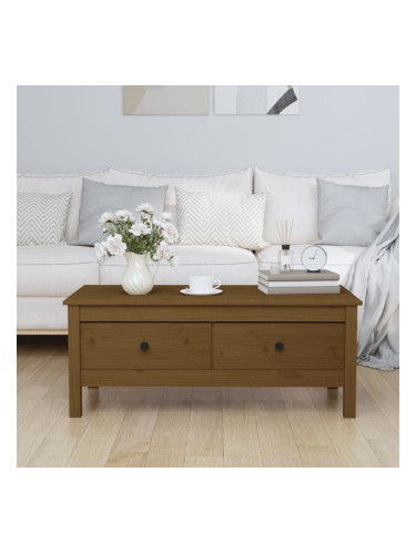 Sonata H Кафе маса, меденокафява, 100x50x40 см, борово дърво масив