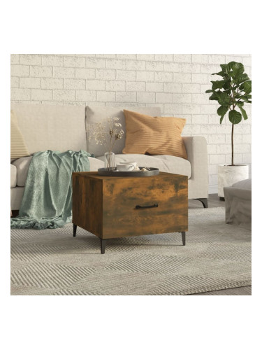 Sonata H Маса за кафе с метални крака опушен дъб 50x50x40 см