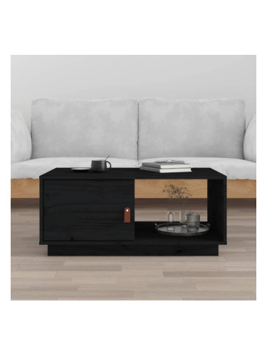 Sonata H Кафе маса, черна, 80x50x35,5 см, борово дърво масив