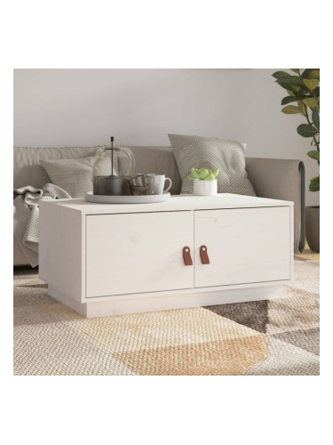 Sonata H Кафе маса, бяла, 80x50x35 см, борово дърво масив