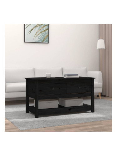 Sonata H Кафе маса, черна, 102x49x55 см, борово дърво масив