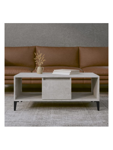 Sonata H Маса за кафе, бетонно сива, 90x50x36,5 см, инженерно дърво