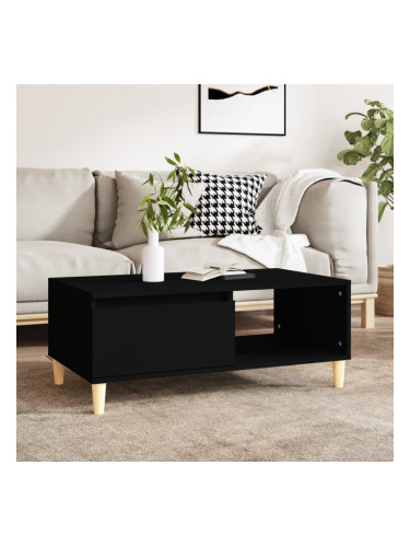 Sonata H Кафе маса, черна, 90x50x36,5 см, инженерно дърво