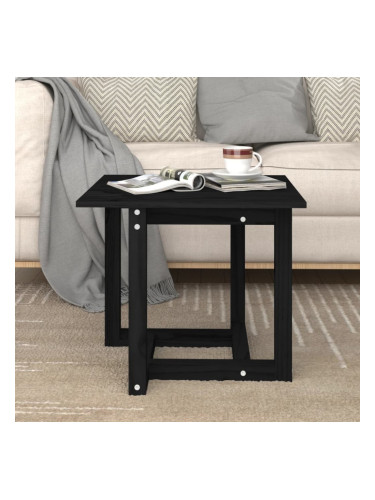 Sonata H Кафе маса, черна, 50x50x45 см, борово дърво масив