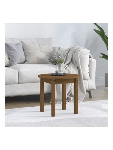 Sonata H Кафе маса, меденокафява, Ø 45x40 см, борово дърво масив