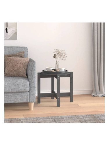 Sonata H Кафе маса, сива, Ø 52,5x45 см, борово дърво масив