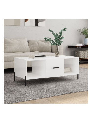 Sonata H Кафе маса, бял гланц, 102x50x40 см, инженерно дърво