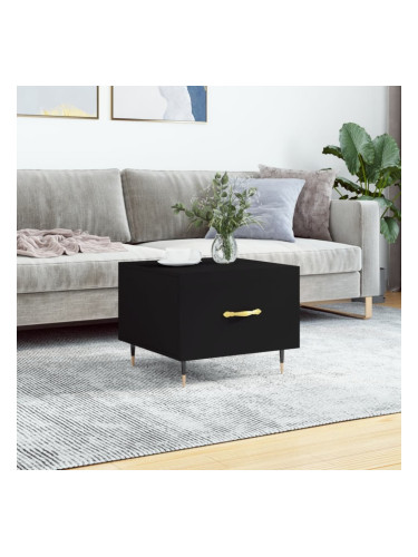 Sonata H Кафе маса, черна, 50x50x40 см, инженерно дърво