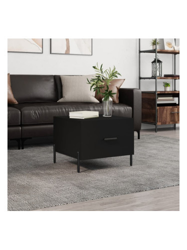 Sonata H Кафе маса, черна, 50x50x40 см, инженерно дърво