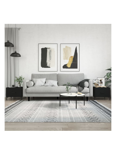 Sonata H Кафе маси, 2 бр, черни, 50x50x40 см, инженерно дърво