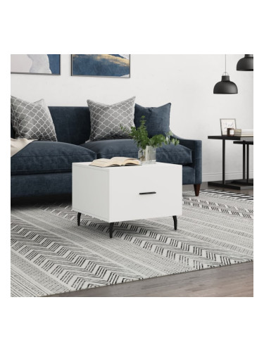 Sonata H Кафе маса, бяла, 50x50x40 см, инженерно дърво