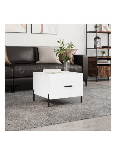 Sonata H Кафе маса, бял гланц, 50x50x40 см, инженерно дърво