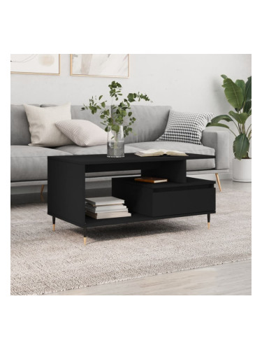 Sonata H Маса за кафе, черна, 90x49x45 см, инженерно дърво