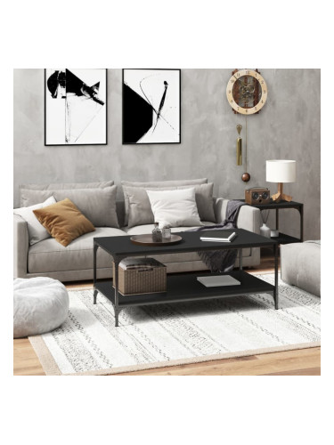 Sonata H Маса за кафе, черна, 80x50x40 см, инженерно дърво