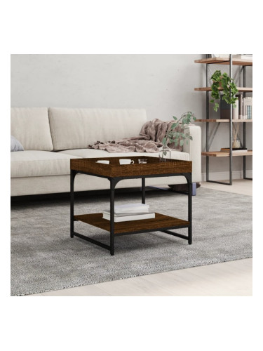 Sonata H Кафе маса, кафяв дъб, 49,5x49,5x45 см, инженерно дърво