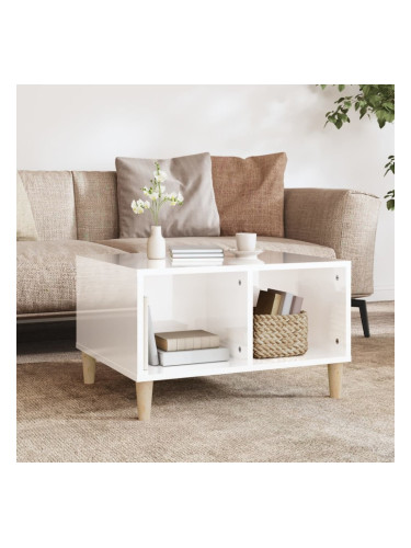 Sonata H Кафе маса, бял гланц, 60x50x36,5 см, инженерно дърво