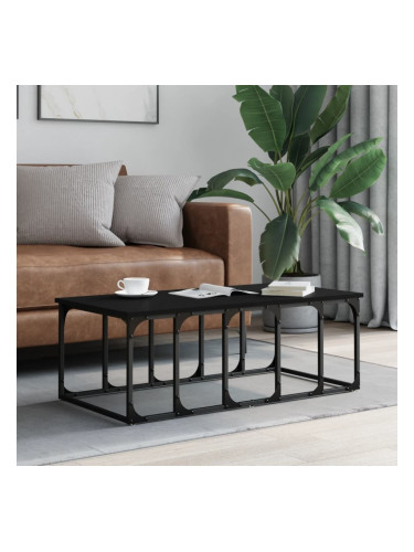 Sonata H Кафе маса, черна, 100x50x35,5 см, инженерно дърво