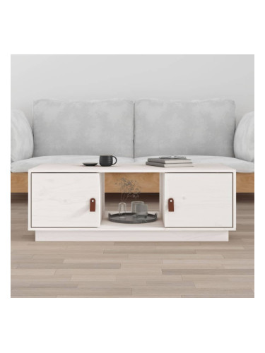 Sonata H Кафе маса, бяла, 100x50x35 см, бор масив