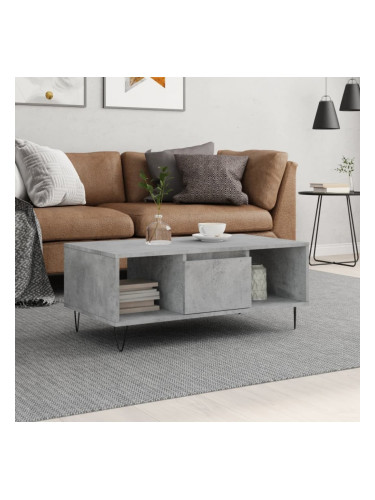 Sonata H Маса за кафе, бетонно сива, 90x50x36,5 см, инженерно дърво