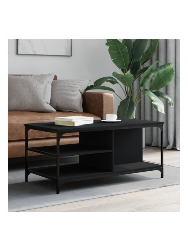 Sonata H Маса за кафе, черна, 100x50x45 см, инженерно дърво