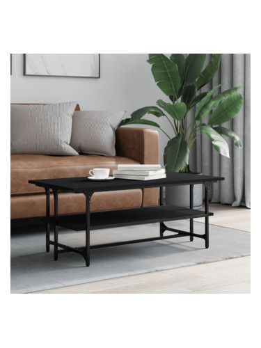 Sonata H Кафе маса, черна, 100x50x40 см, инженерно дърво