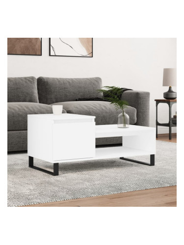 Sonata H Кафе маса, бяла, 100x50x45 см, инженерно дърво